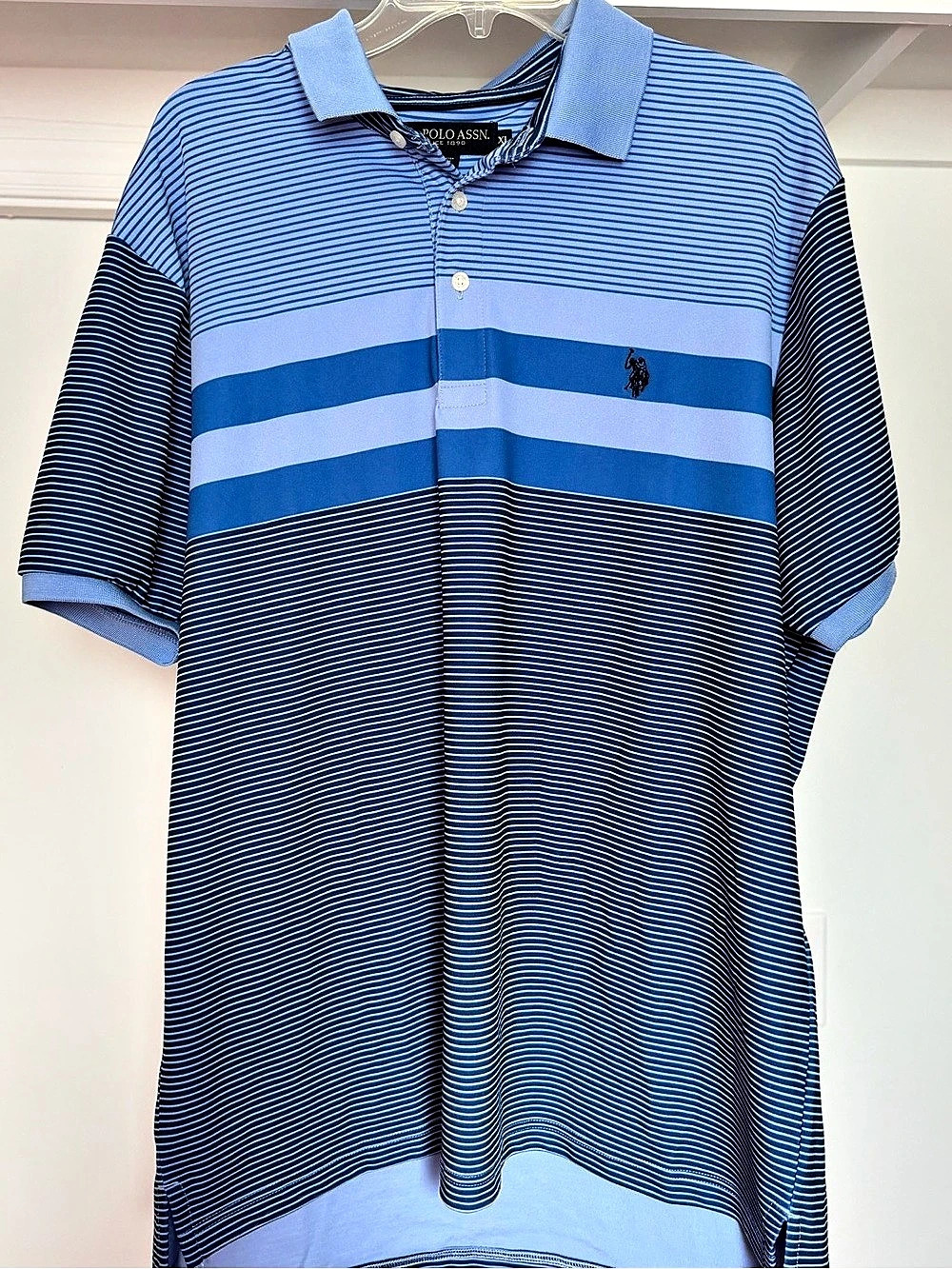 U.S. Polo Assn. Men's Striped Polo Shirt Blue XL